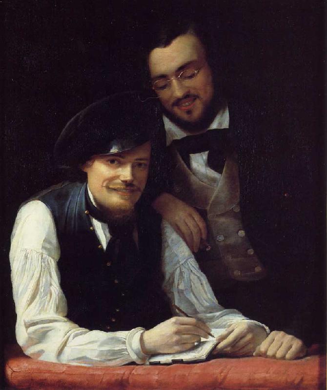 Franz Xaver Winterhalter Self Portrait of the Artist with his Brother, Hermann Germany oil painting art
